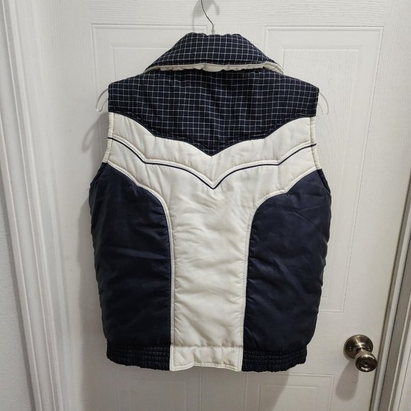 Vintage Golden Collection Pioneer Wear Women's Puffer Ski Vest Blue White Sz XL - Picture 9 of 15